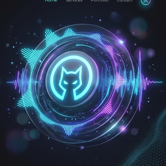 Blue Beat Cyber Visualizer Cat