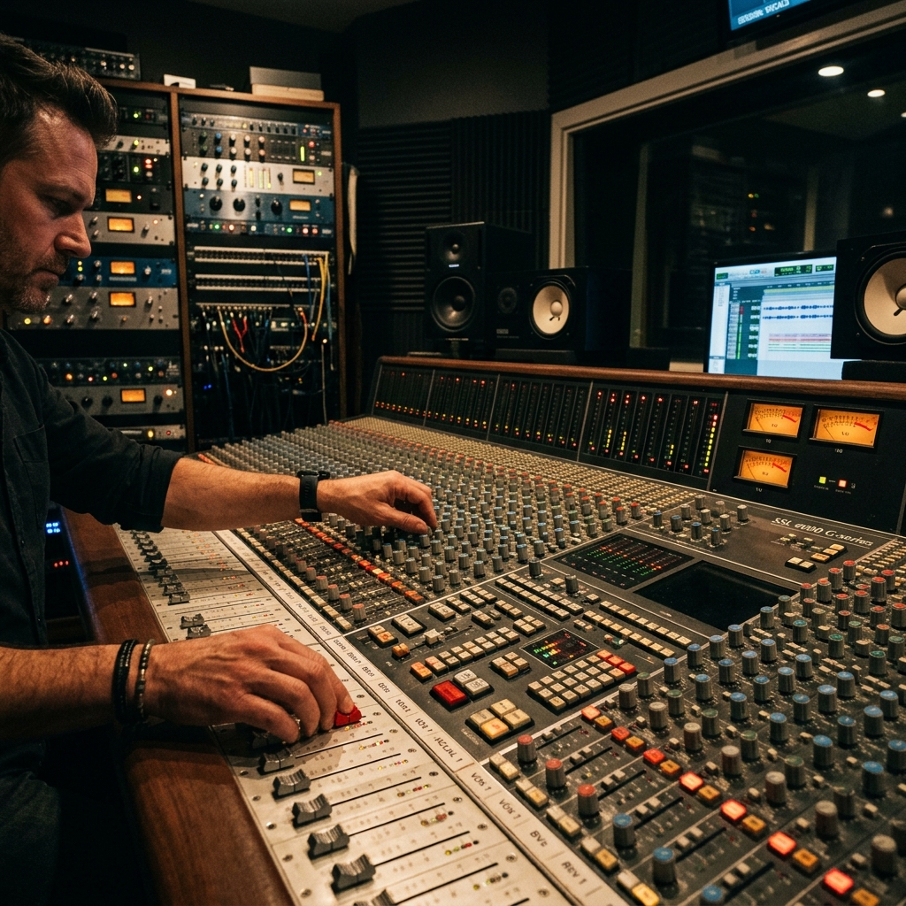 Mixing and mastering studio rack visual