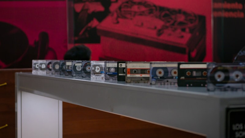 Cassette tapes representing musical catalog